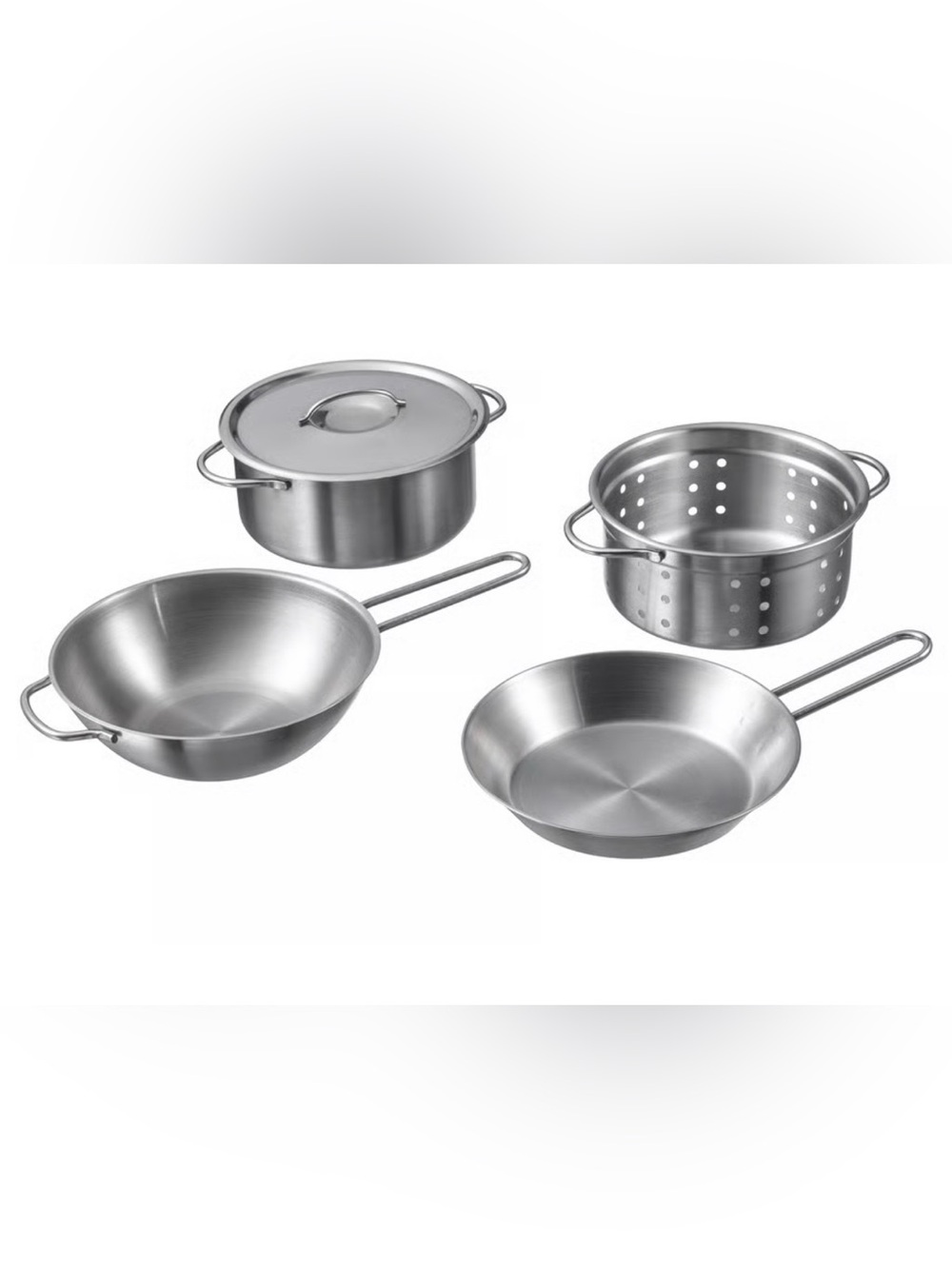 NEW! IKEA Duktig 5 piece toy cookware set, stainless steel, non-toxic play - Picture 2 of 3